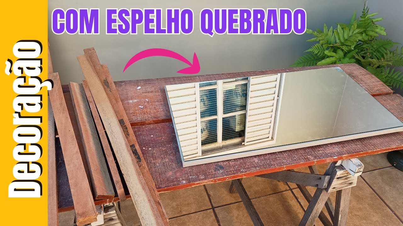 COMO FAZER MOLDURA PARA ESPELHO DE MADEIRA - DIY completo e fácil - Faça Você Mesmo