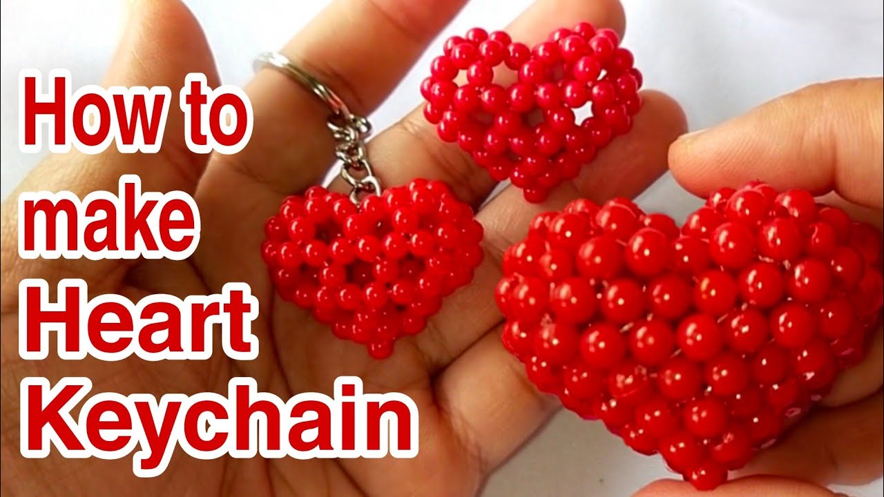 How to make a Beaded Heart Keychain #perfectgift #valentinesdaygift