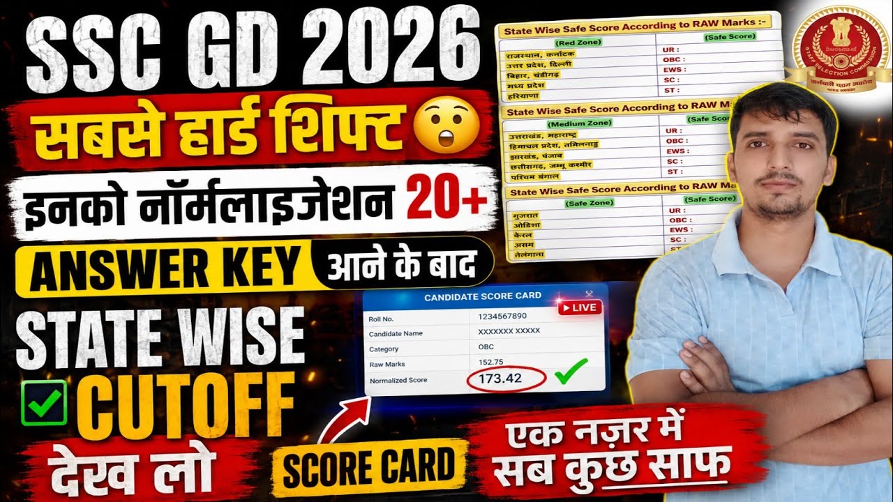 SSC GD Score Card 📢 Answer key के बाद Cut off देख लो ✅ SSC Gd State wise Cut off Out 😯 SSC Gd Result