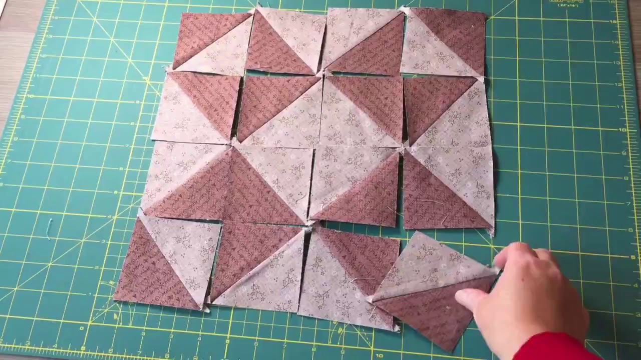 Estrella 2 de patchwork con cuadro bicolor