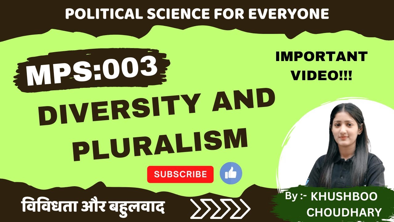 MPS-003 Unit-04 Diversity and Pluralism l विविधता और बहुलवाद l IGNOU l Political Science