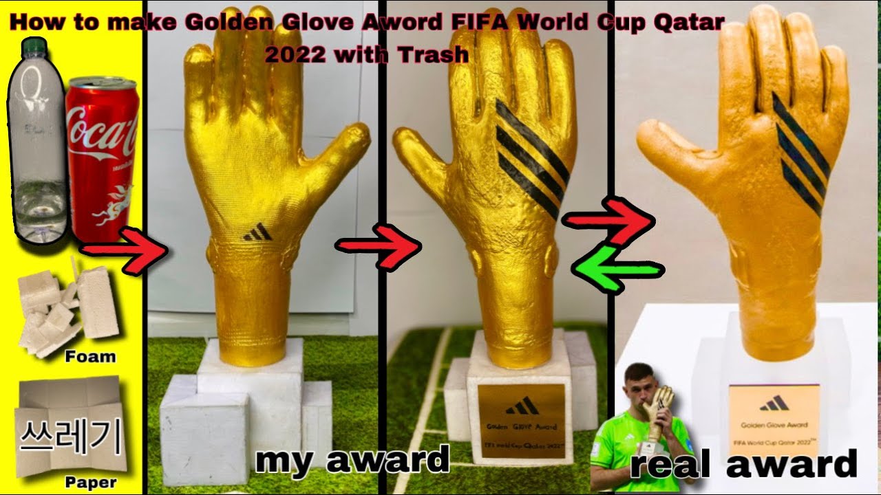 How to make Golden Glove award FiFA World Cup Qatar 2022 with Trash 쓰레기 #goldenglove #adidasgloves