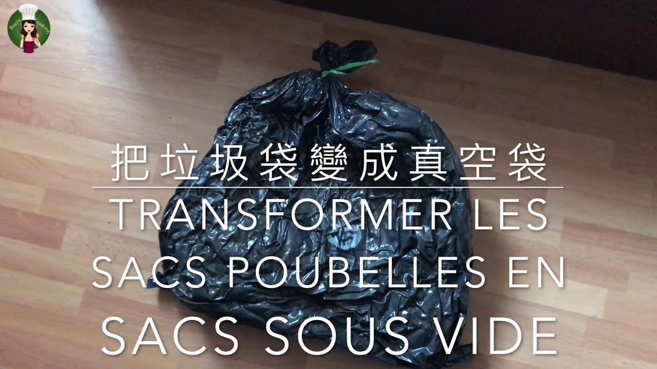 把垃圾桶袋變成#真空袋Transfer de sac poubelle en #Sac sous vide How to transfer from garbage bag to#Vacuum bag