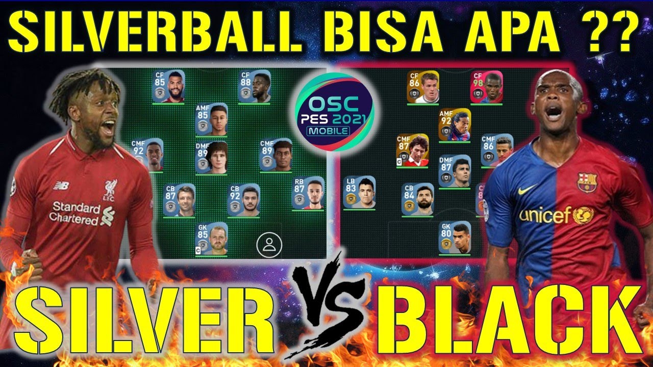 GW COBA FULL SKUAD SILVER BALL VS ICONIC BLACK BALL SKUAD ONLINE MATCH SAMPE KENA MENTAL PES MOBILE