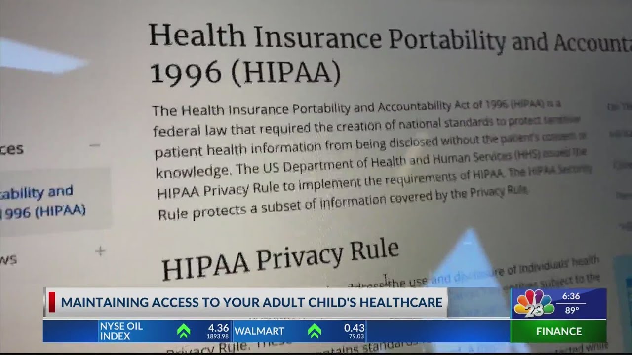 Maintaining access to your adult child's healthcare