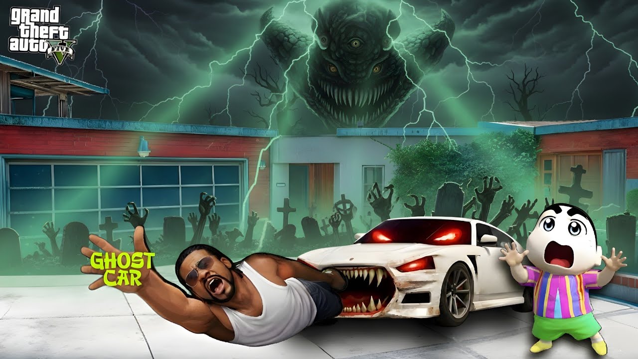 GTA 5 : FRANKLIN'S CAR TURNED INTO  GHOST CAR IN GTA V 😱 #gta5