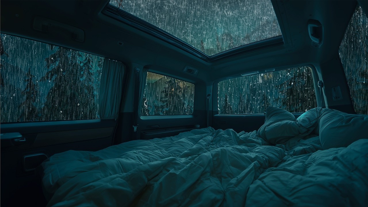 Lluvia en el Coche para Dormir en 3 Minutos 😴 Sonidos Relajantes