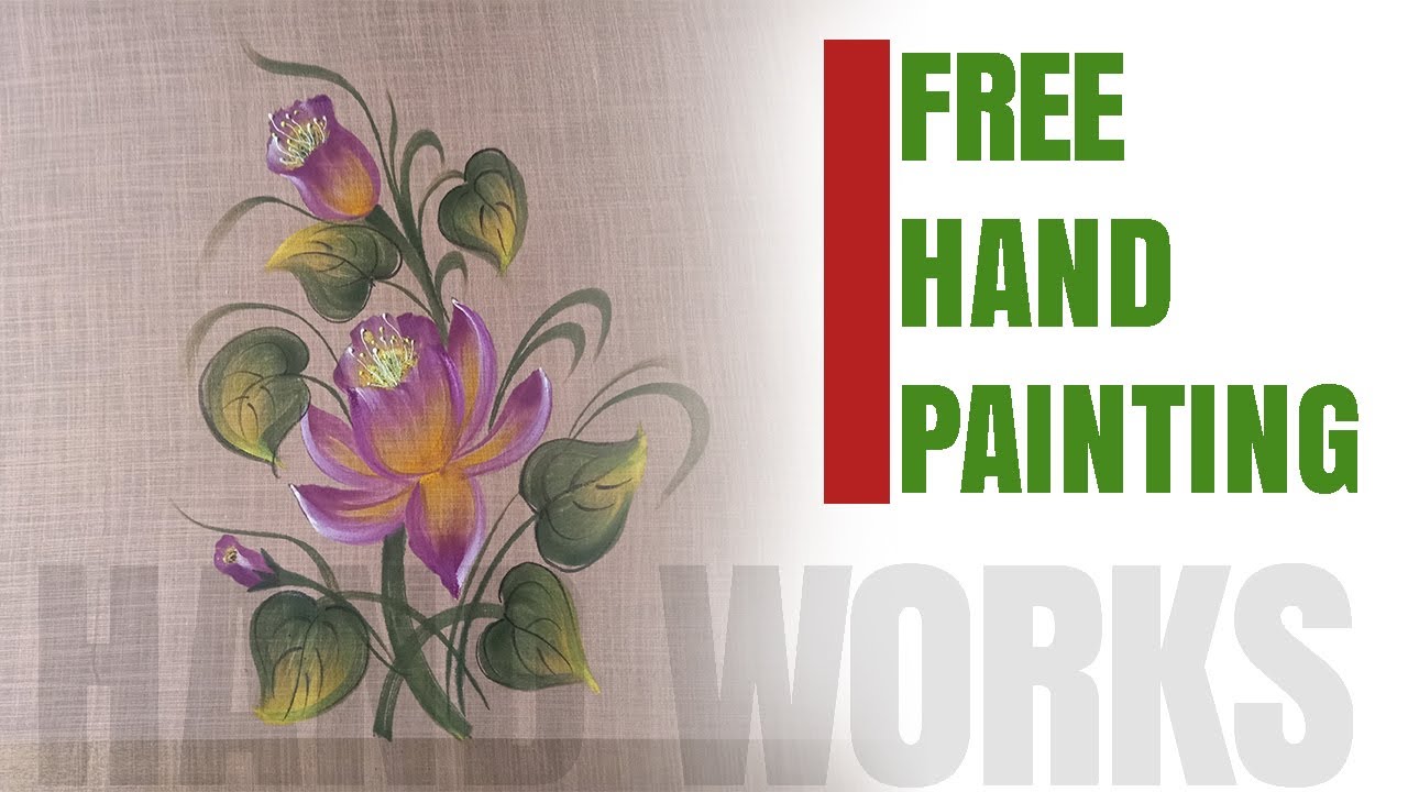 Free hand painting on saree