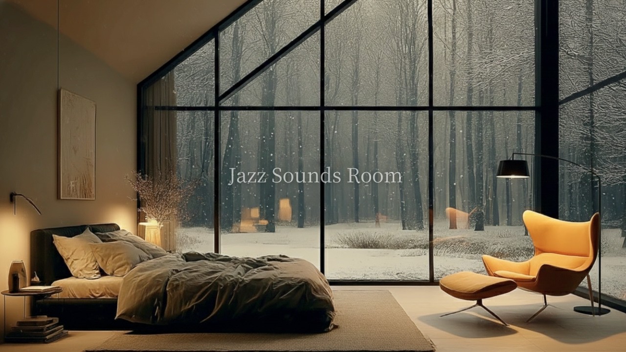 For Relaxing: A Snowy Wonderland Outside. Finding Your Zen with Warm Lights and Cozy Jazz