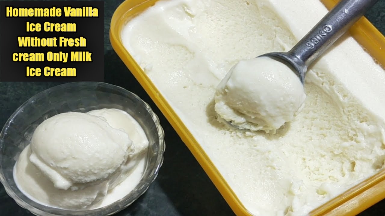 Homemade Vanilla Ice Cream Without Fresh Cream {Only 3 ingredients ice cream recipe without cream .