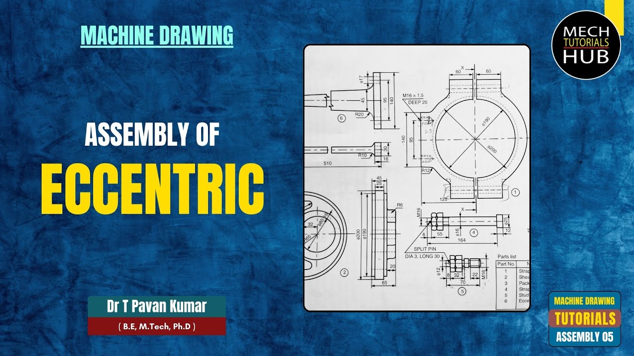 ECCENTRIC (Assembly) | Machine Drawing Tutorials | Assembly 05