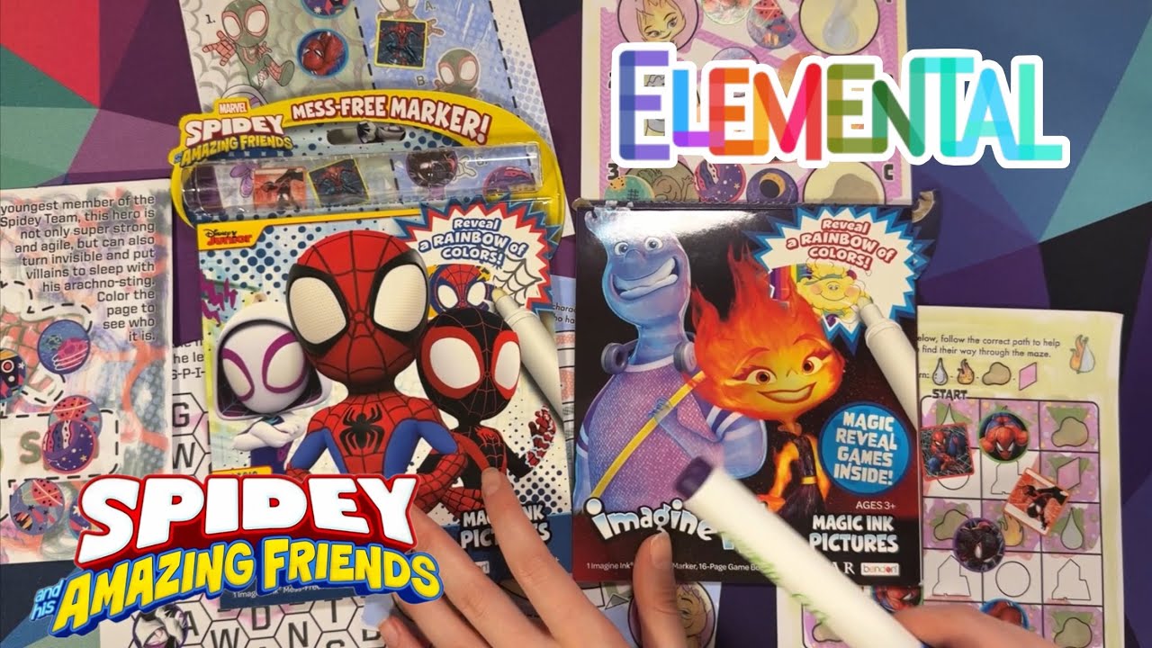 🕸️🤟 Elemental & Spidey and his Amazing Friends Collaboration Coloring Pages! 🔥💧