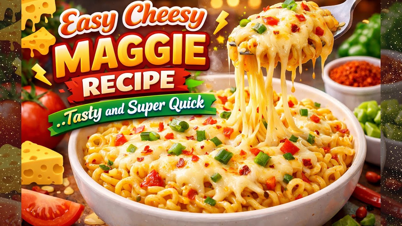ideas:	1.	Cheese Maggie: The Ultimate Comfort Bowl	2.	Cheese Maggie Delight	3.	Creamy Cheese Maggi 🍝