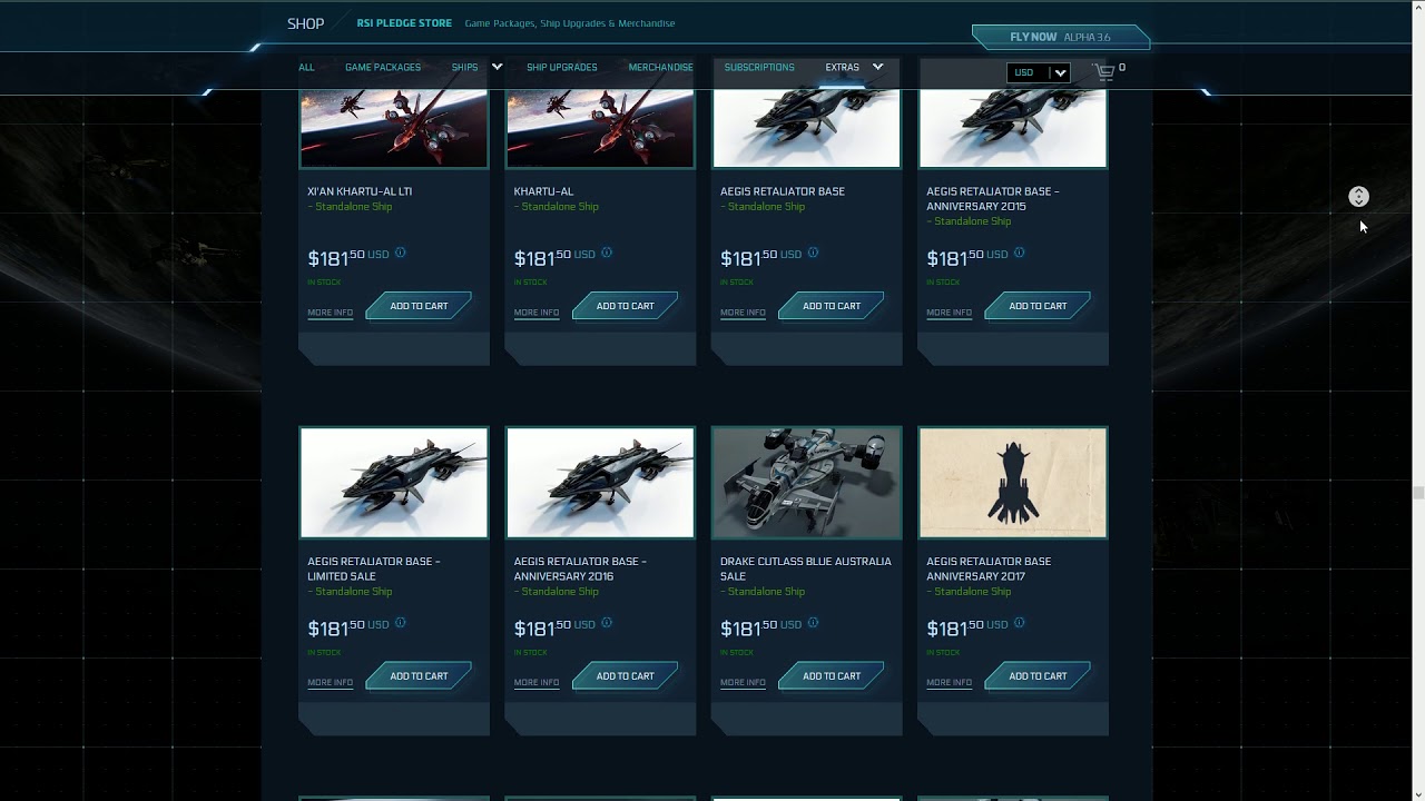 Star Citizen - All ships in pledge store