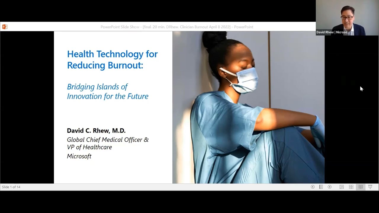 Health Technology to Reduce Burnout: Opening Remarks & Keynote