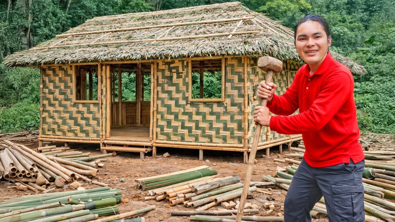 Move to a New Land: Building a New Bamboo House for Shelter - Simple Forest Life | SURVIVAL ALONE
