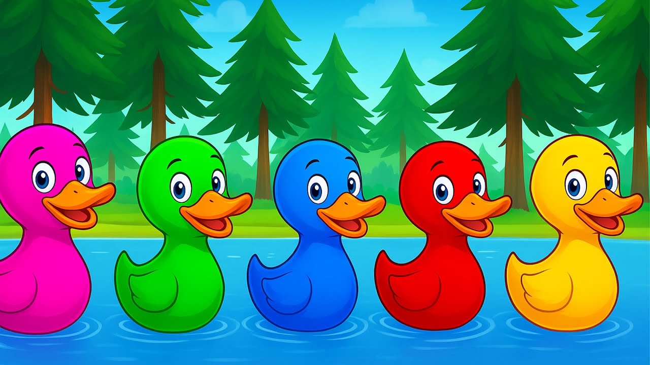 Five Colorful Ducks – Fun Nursery Rhyme & Kids Counting Song