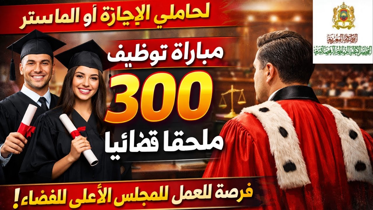 للحاصلين على الاجازة او الماستر مباراة توظيف 300 ملحقا قضائيا بالمجلس الاعلى للسطة القضائية
