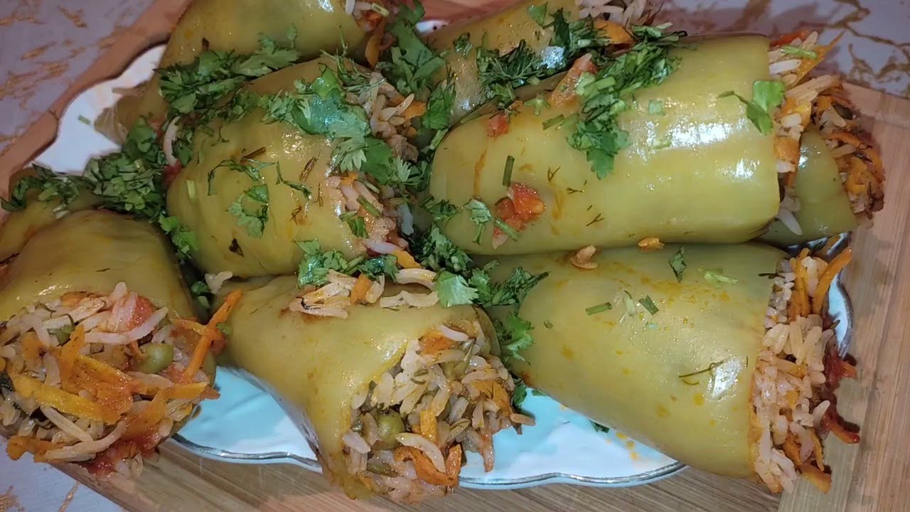 Фаршированные перцы с рисом / Բրնձով  լցոնած բիբարներ /stuffed peppers with rice