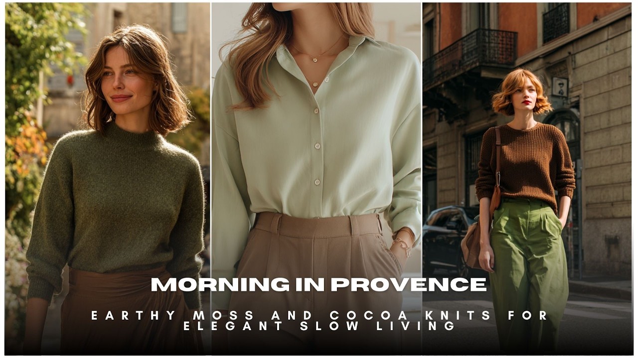 ☕ Morning in Provence 🥖 Earthy Moss and Cocoa Knits for Elegant Slow Living