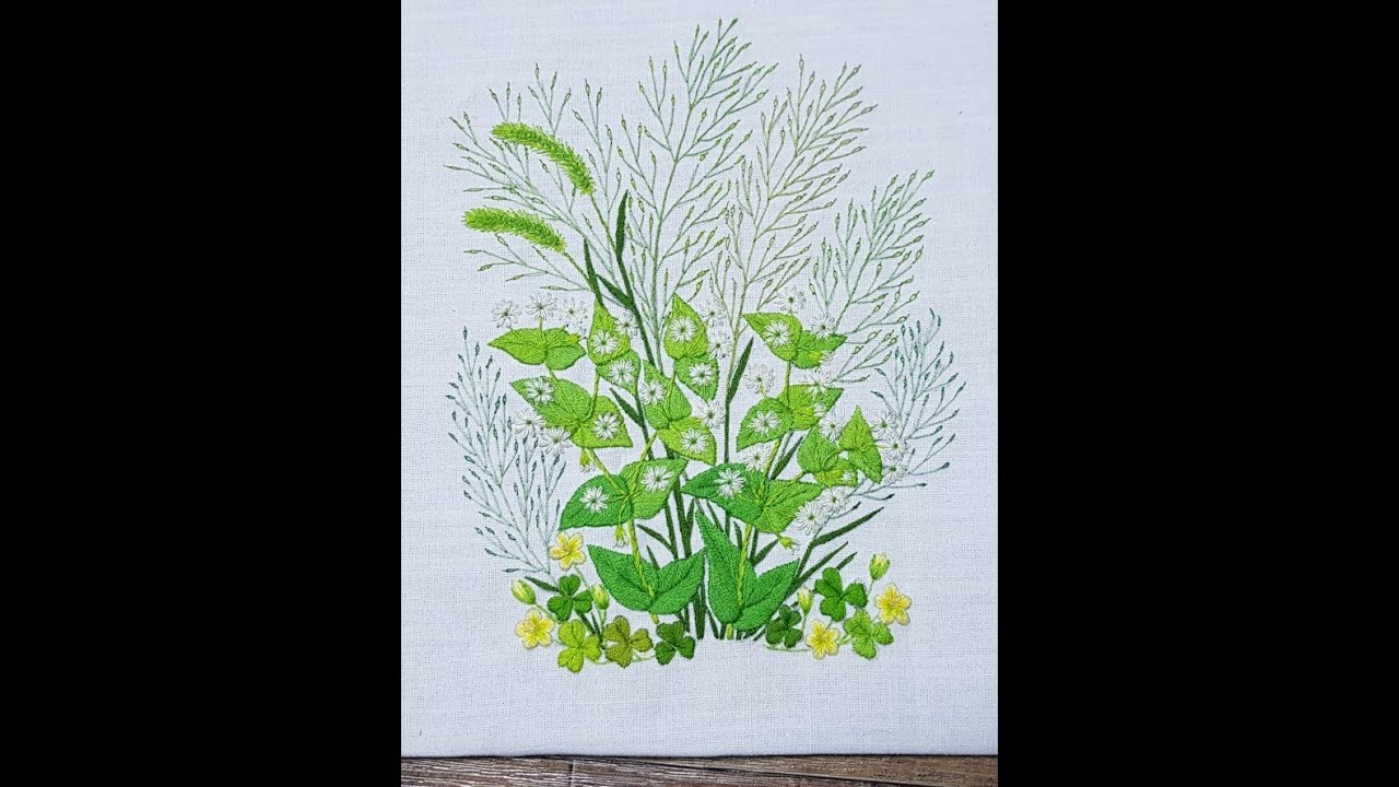 [작은 꽃들을 위한 노래]싱그러운 풀꽃 자수 액자 만들어요....^^[Song for Little Flowers] Make a fresh grass embroidery frame.