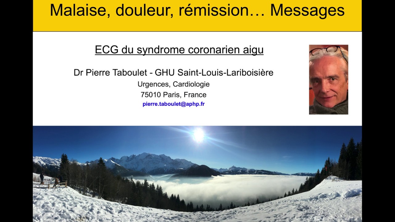 Malaise, douleur thoracique, rémission... récidive. Cas clinique et ECG (homme 75 ans). Dr Taboulet