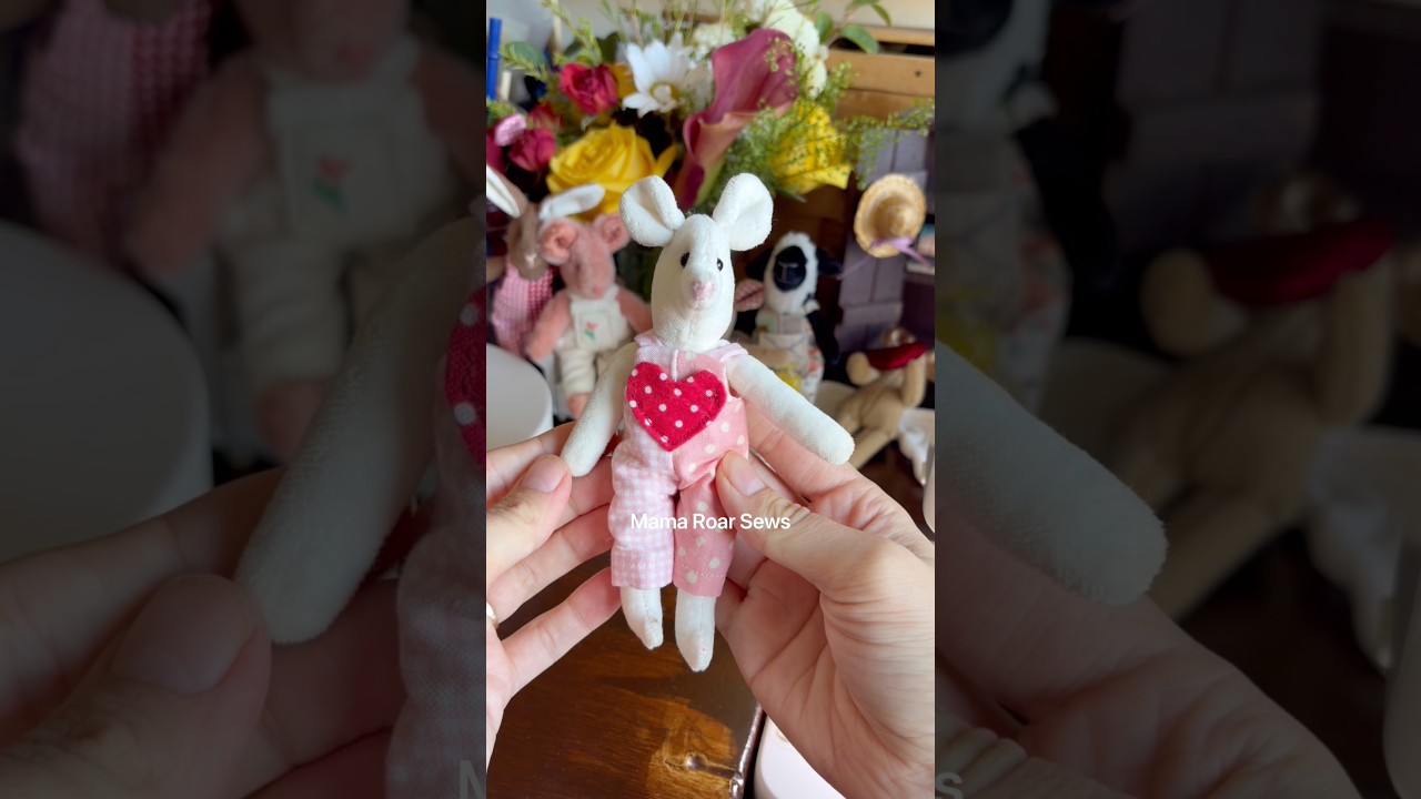 making valentines overalls for a mouse &mdash; sewing process
