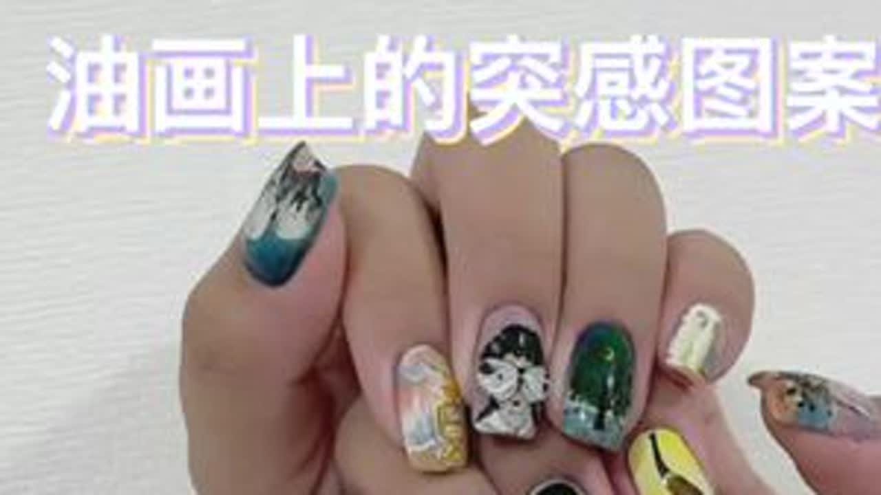 把油画搬到指甲上，前面画的部分没录，头都炸了顾不上，我的目标是做个不因款式太难拒绝客人的美甲师