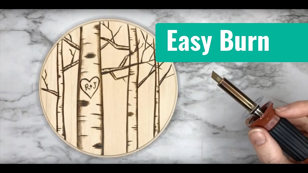 Pyrography Art Woodburning Trees Time Lapse: Aspen Trees