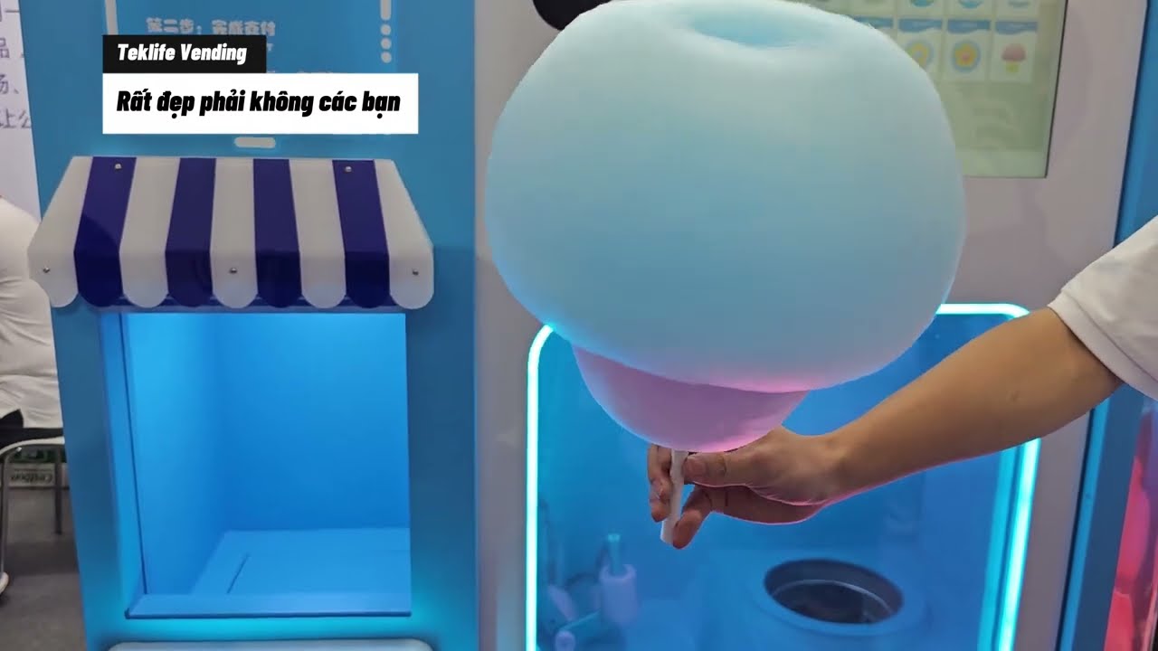 Máy bán kẹo bông gòn tự động. Quá tuyệt vời 🥰🥰🥰 [Vending candy machine]