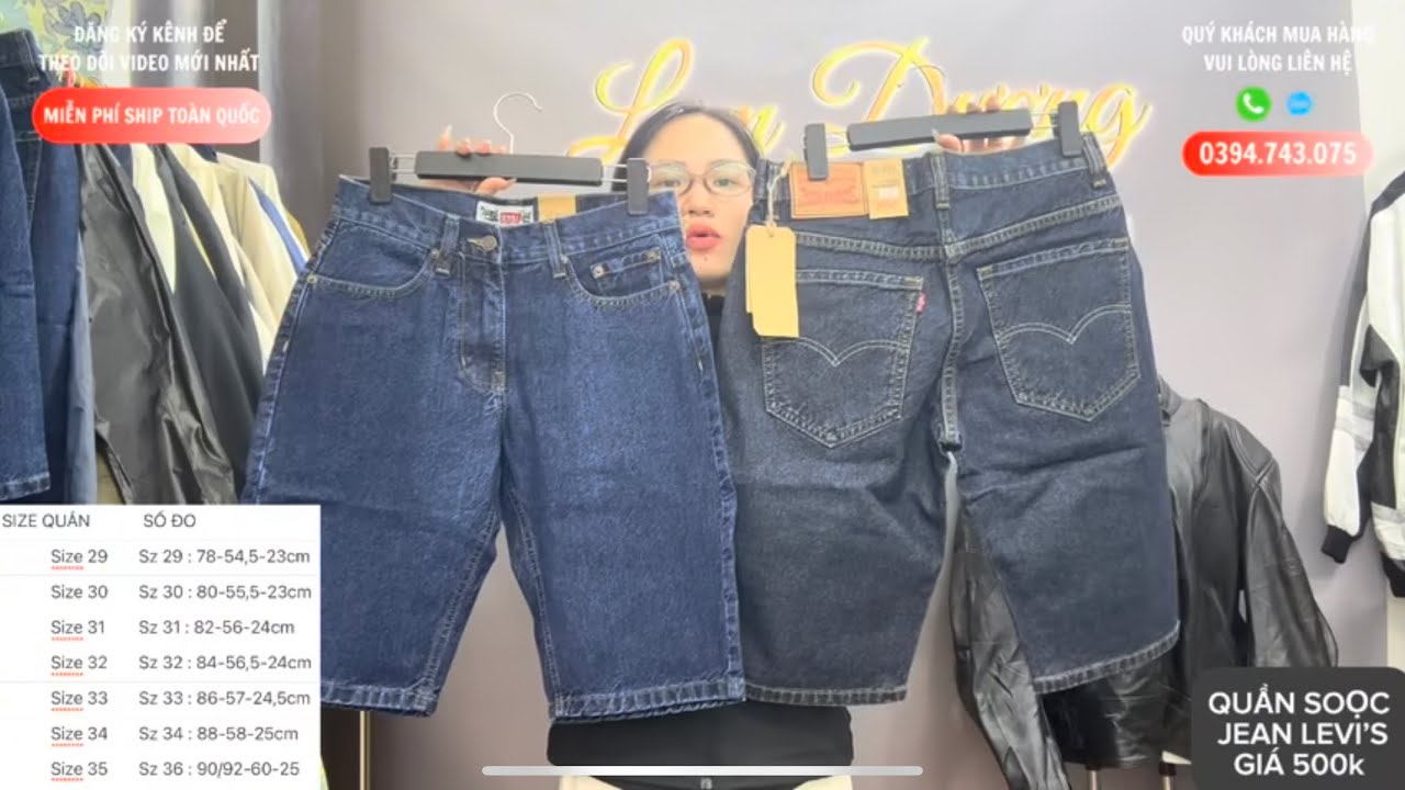 [12/3 ] QUẦN SOOC JEAN LEVI’S HÀNG THÁI LAN MỚI 100% | 0394.743.075 | MIỄN SHIP