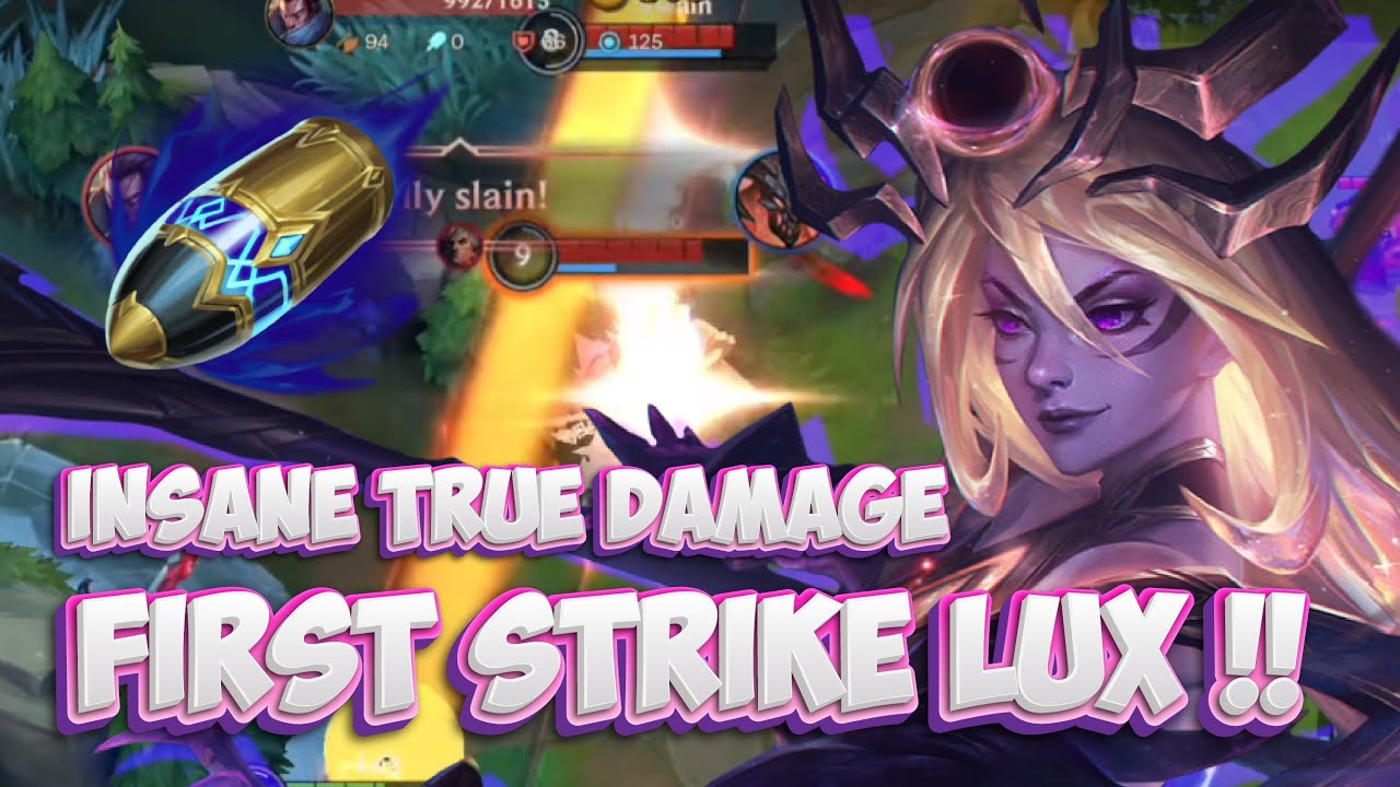 FIRST STRIKE LUX !! insane combo dark cosmic lux gameplay // Wild Rift (Build + Runes)