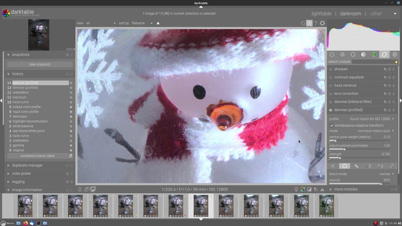 Noise reduction with darktable 3.0