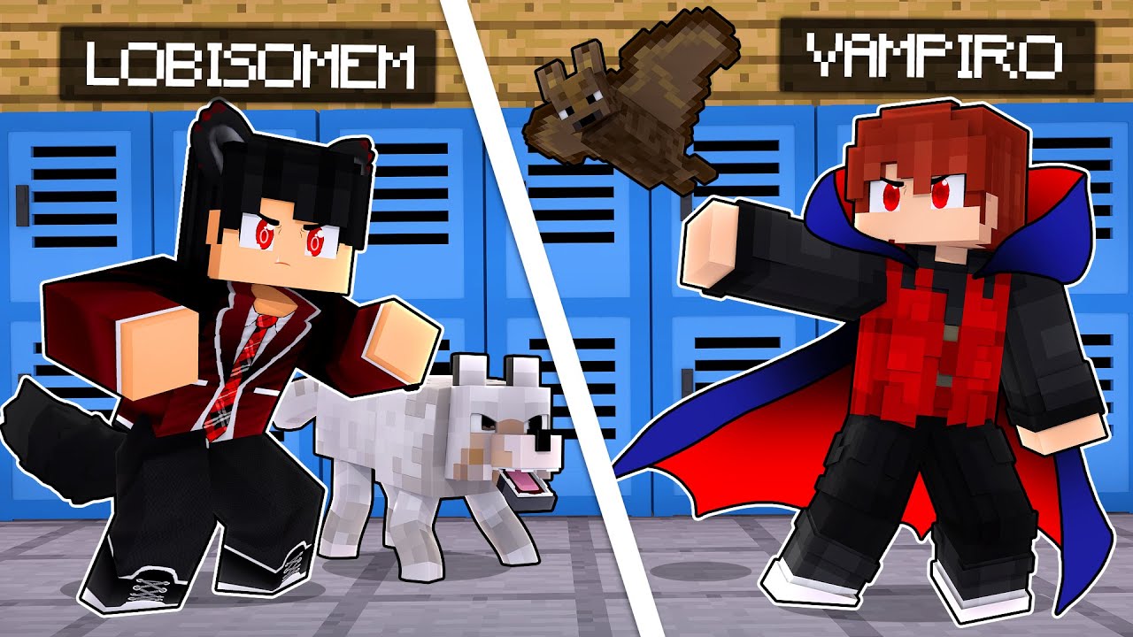 BRIGUEI contra VAMPIROS na ESCOLA DE LOBOS no Minecraft
