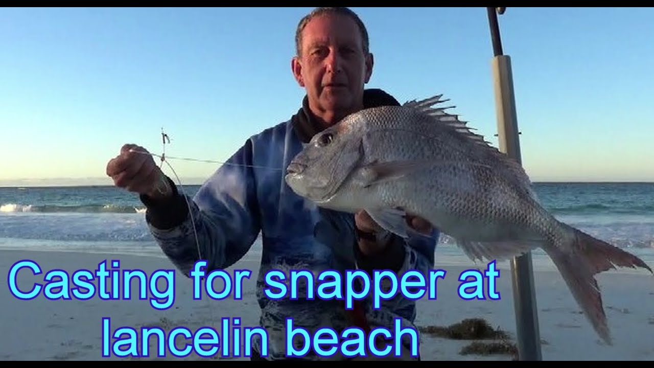 Casting for snapper at Lancelin beach