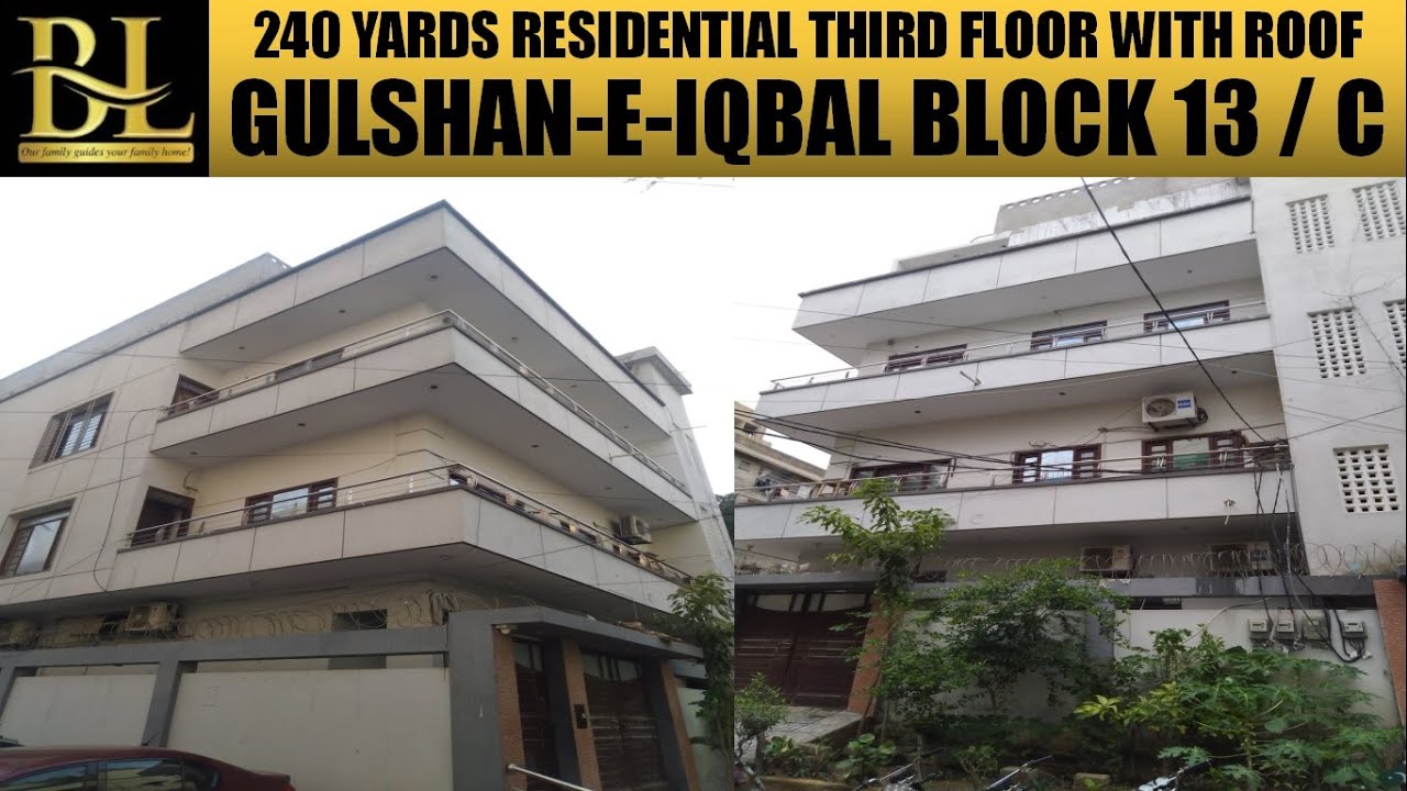 Gulshan-e-Iqbal - Block 13/C , Third Floor Residential Portion With Roof Leased