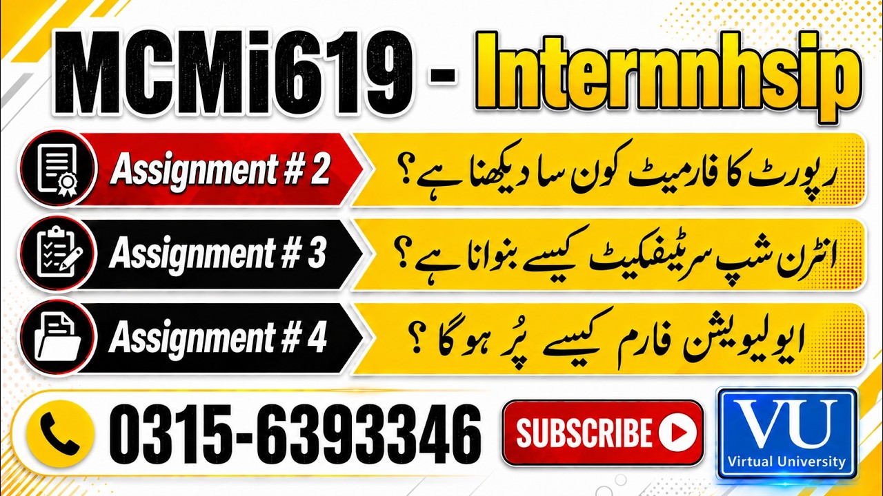 MCMi619 Internhsip Report Assignment 2, 3, 4 Solution 2026 || mcmi 619 Assignemnt solution #mcmi619
