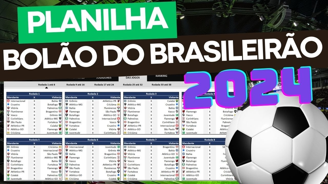 Planilha Bolão do brasileirão 2024