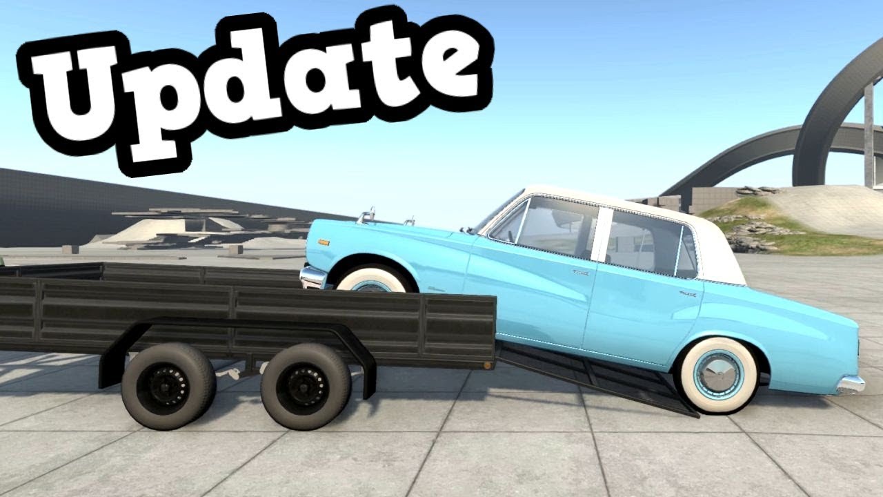 BeamNG Drive Update 0.10 - Large Box Utility Trailer Test