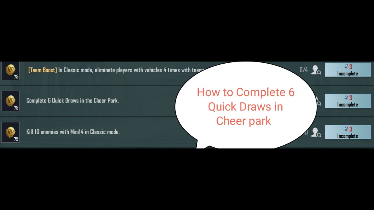 Complete 6 Quick Draws in the Cheer Park || PUBG Mobile Mission || KF_GAMING & VLOG