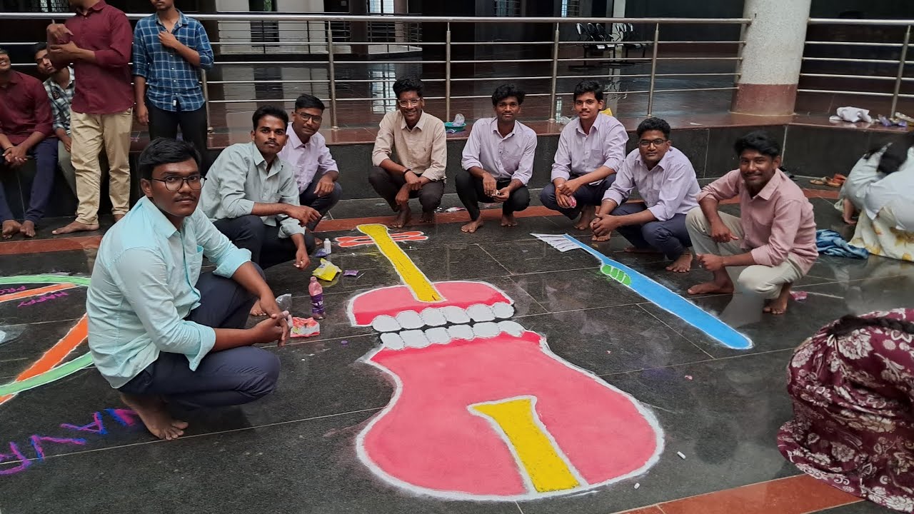 Rangoli competition at governament dental college/hospital kadapa. #Amukthamalyada.
