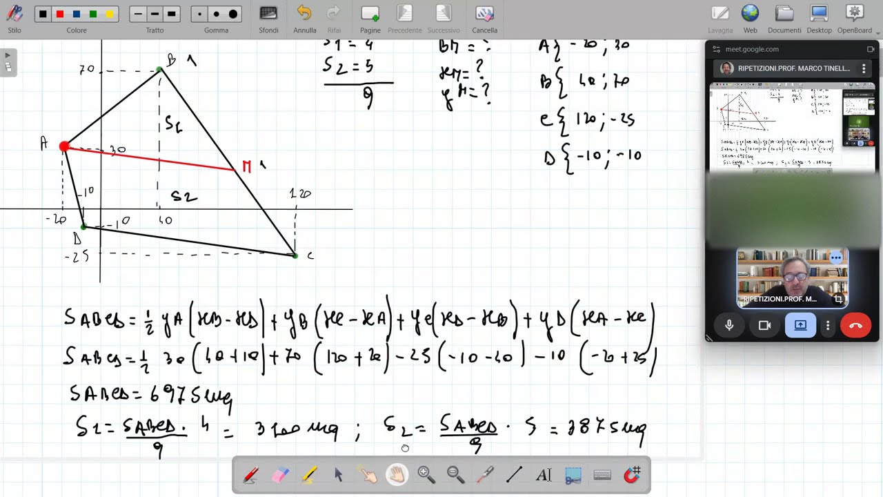 TOPOGRAFIA: POSIZIONE DELLA DIVIDENTE DI UNA PARTICELLA DI TERRENO DI FORMA QUADRILATERA