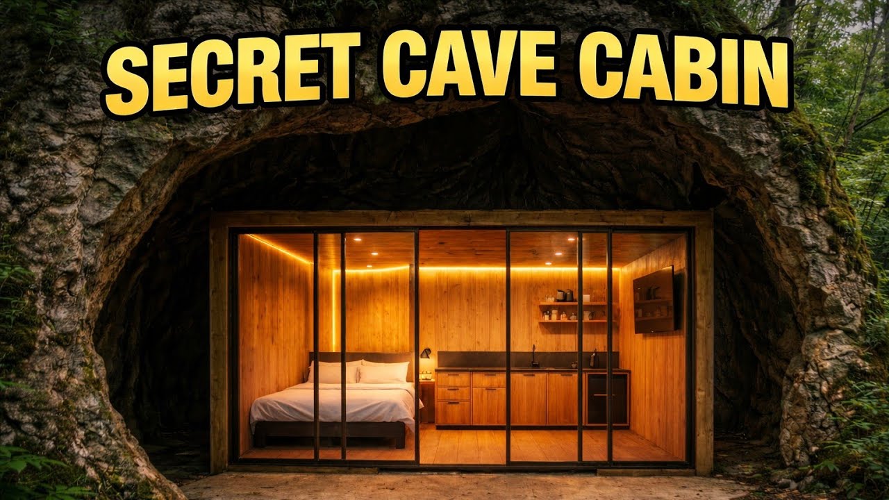 Secret Cabin Inside a Cave &mdash; Off Grid Full Build ASMR | SoloNest