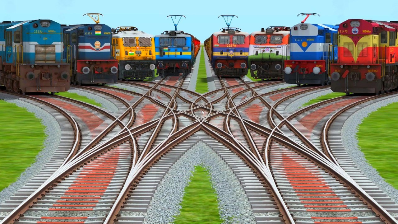 ⚠️Eights Higher Graphics Trains Run On Bumpy Railroad | laying tracks | Railroad electrification 
