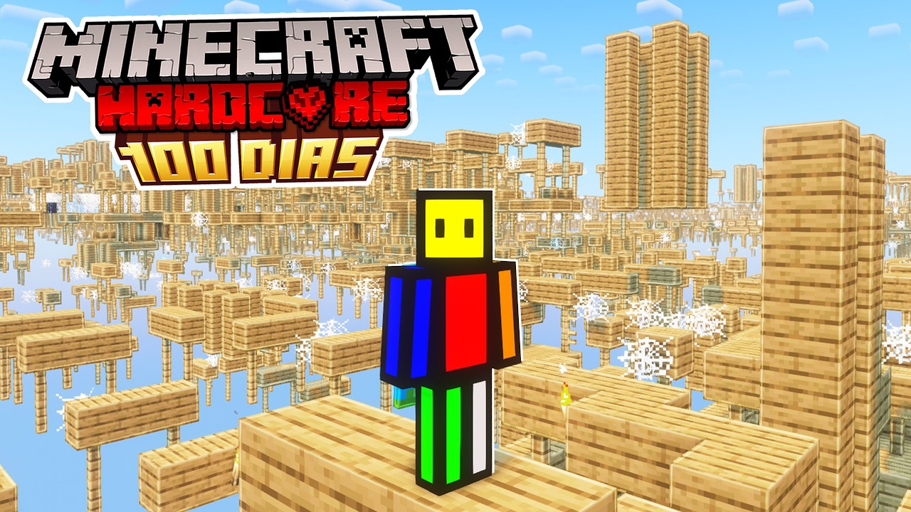 Sobreviv&iacute; 100 D&iacute;as en un Mundo de MINESHAFT INFINITAS en Minecraft Hardcore