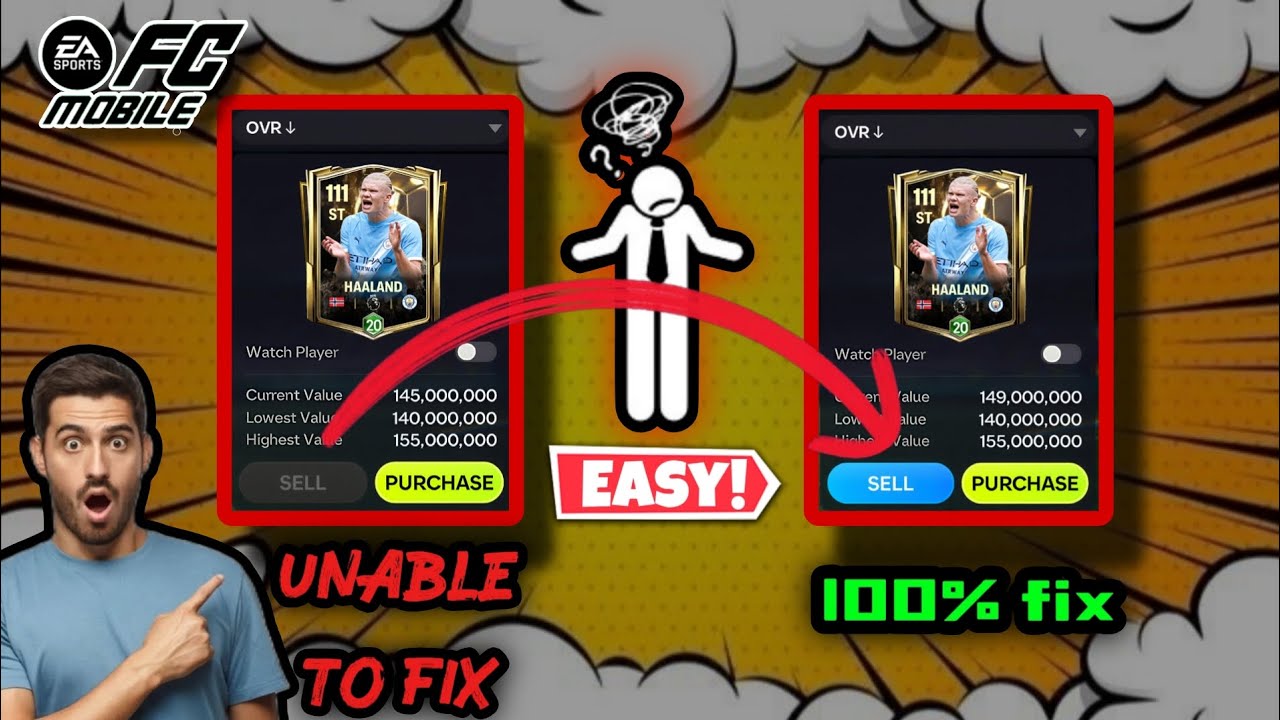 🚨 Unable to Sell Players in FC Mobile?😡 Don’t worry here’s the 100% Working Fix!🔥 