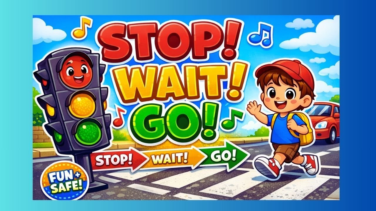 🎶 STOP! WAIT! GO! 🚦 Traffic Light Song for Kids | Colors & Safety
