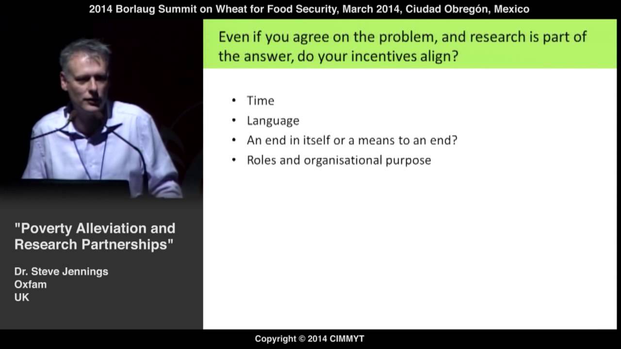Poverty Alleviation and Research Partnerships by Steve Jennings (UK)