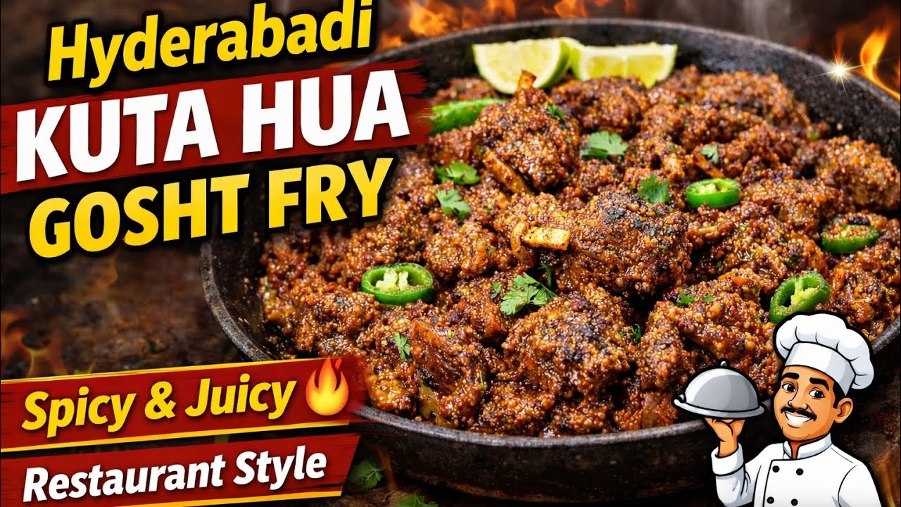 Authentic Hyderabadi Kuta Hua Gosht Fry | Restaurant Style Recipe