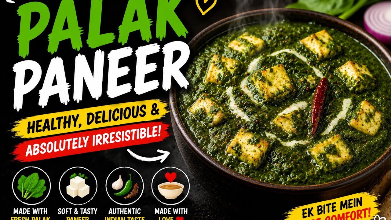 Fresh palak paneer recipe 👌